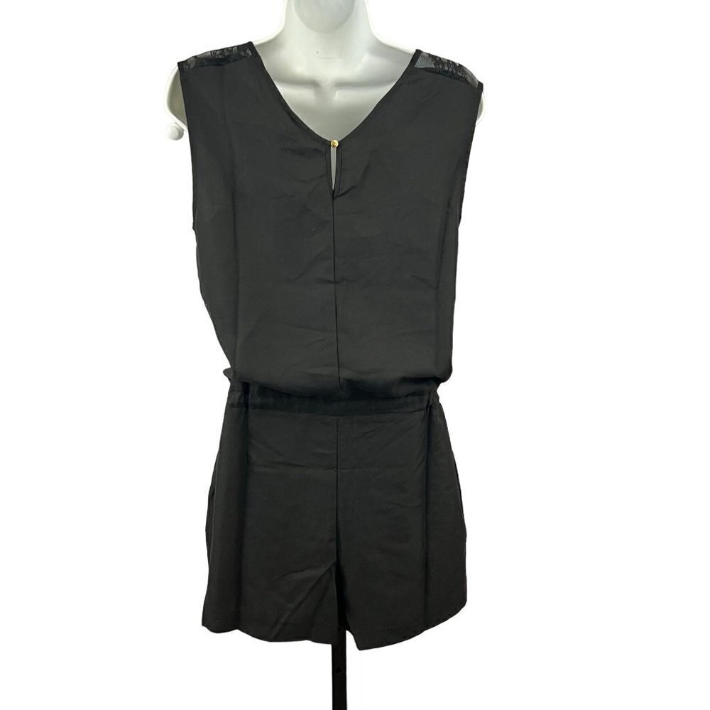 Vero Moda Black Tencel Drawstring Waist Lace Shoulder Romper Size Small - Picture 6 of 8